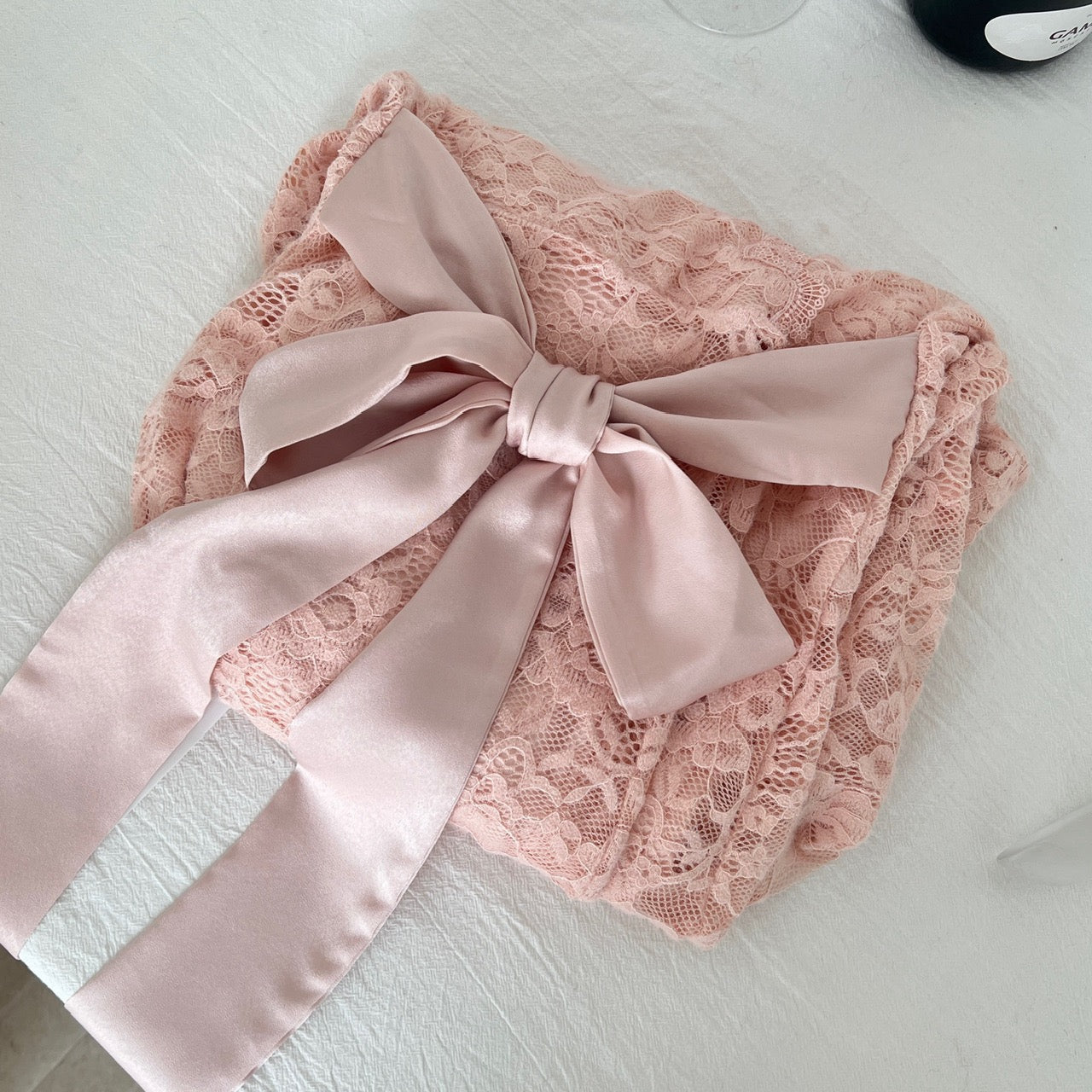 烟雨娇艳 法式蕾丝系带包臀鱼尾连衣裙 Mist-Kissed Elegance French Lace Lace-Up Bodycon Mermaid Dress