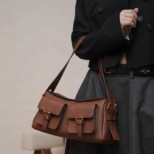 Hermo Top-Grain Leather Crossbody Messenger Bag