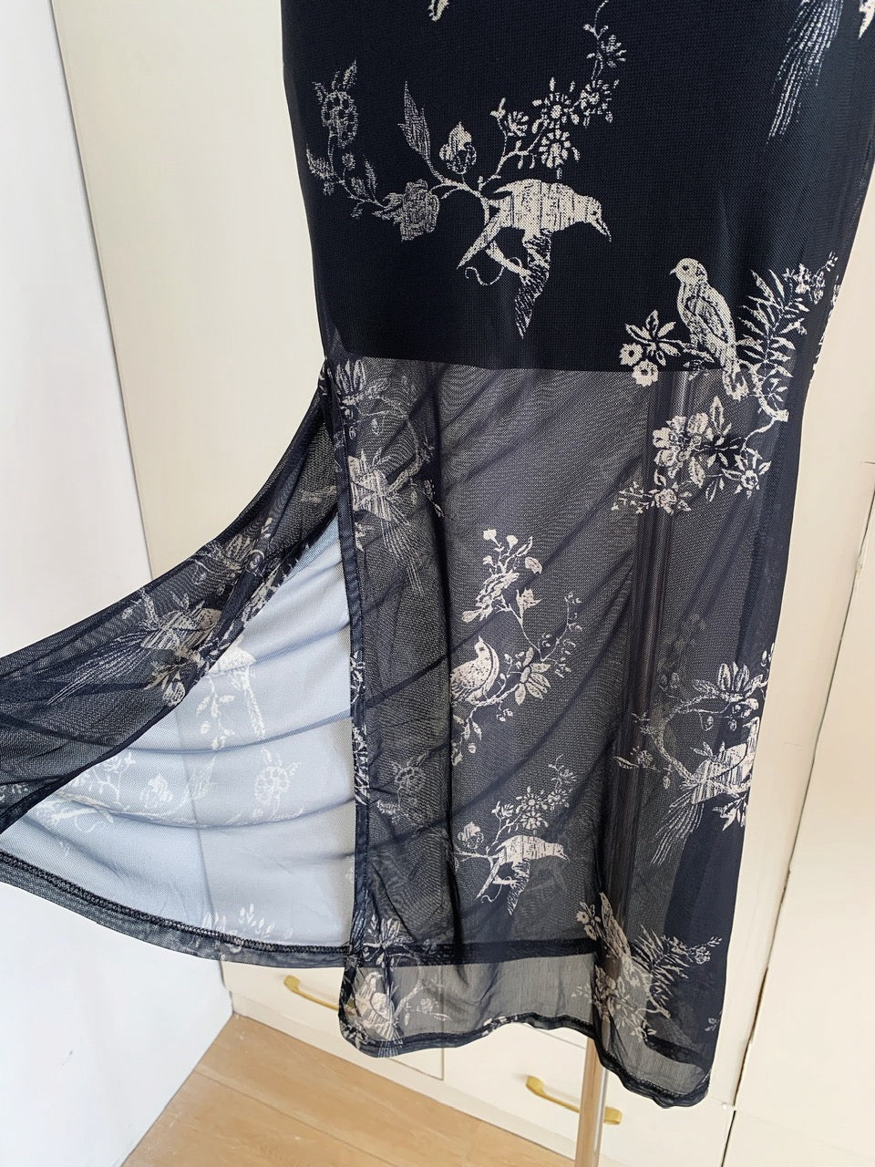 柔纱丝玉 复古新中式网纱印花改良旗袍 Soft Gauze Silk Jade Vintage Neo-Chinese Mesh Printed Modern Qipao