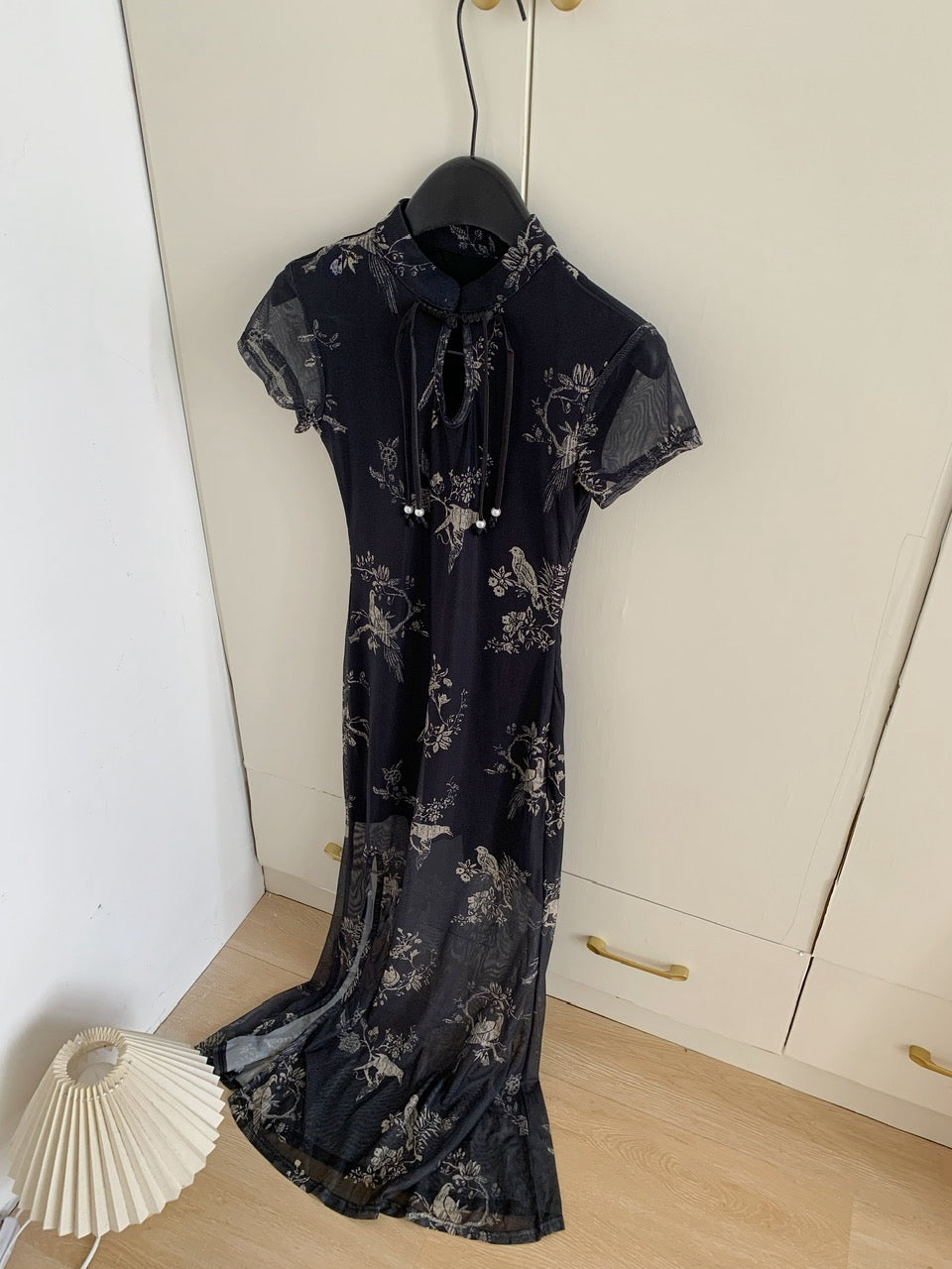 柔纱丝玉 复古新中式网纱印花改良旗袍 Soft Gauze Silk Jade Vintage Neo-Chinese Mesh Printed Modern Qipao