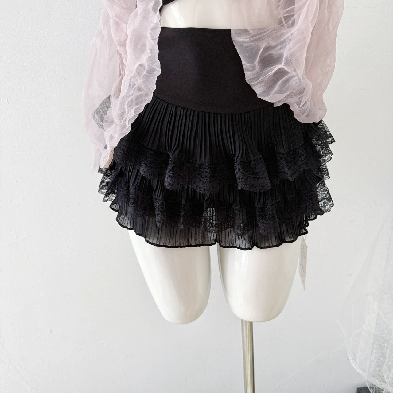 蔷薇 粉色肌理褶皱腰封修身带胸垫套装 Rose Pink Textured Pleated Waist-Cinching Slim Fit Set with Padded Bra