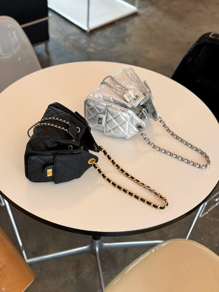 Daphny Quilted Caviar Leather Tote Bag