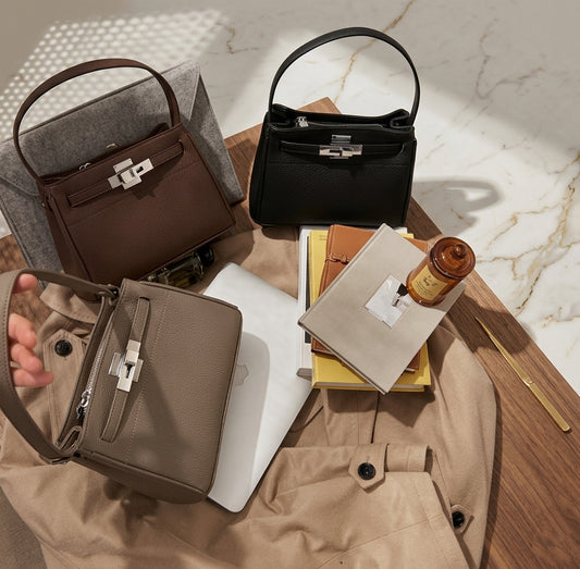 Black Silver Statement Versatile Underarm Crossbody Mini Tote Bag