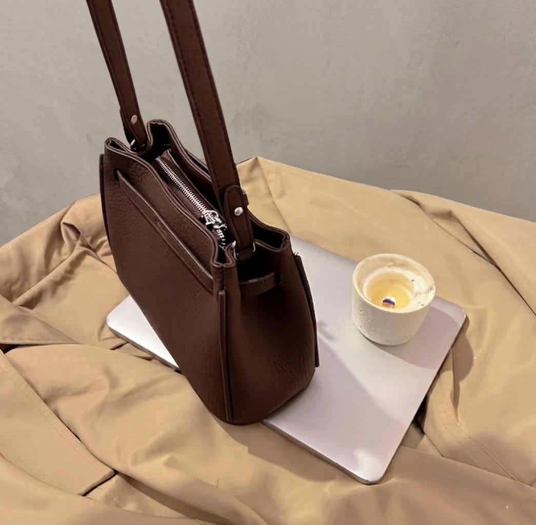 Black Silver Statement Versatile Underarm Crossbody Mini Tote Bag