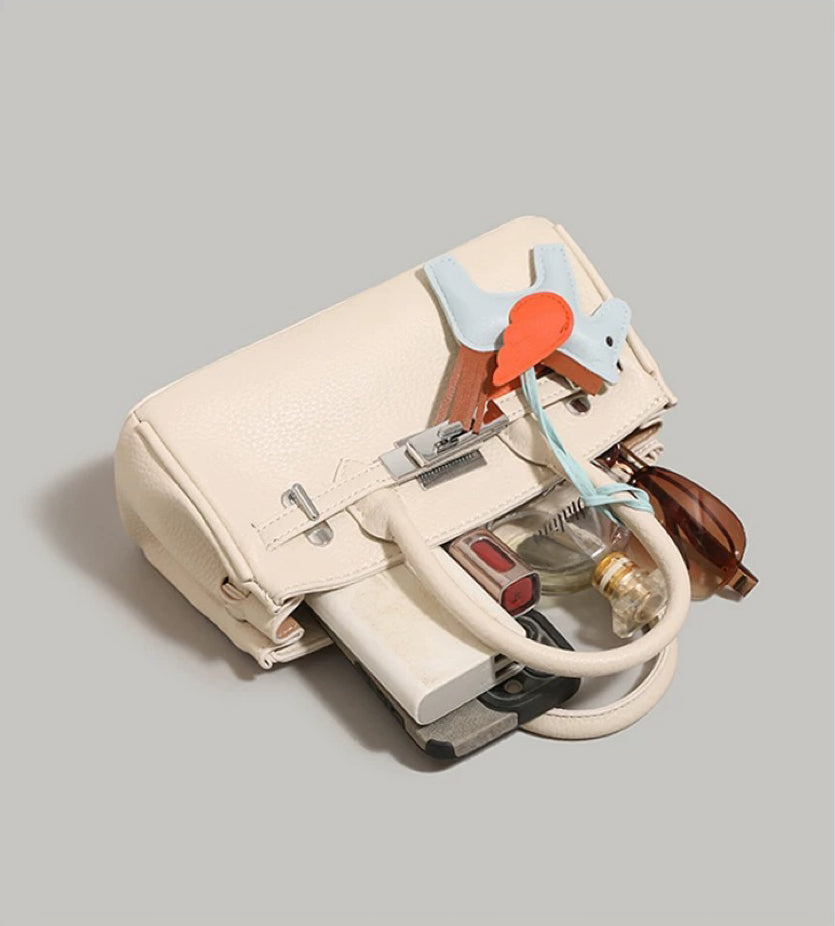 Love Letter Birkin Platinum Versatile Pebbled Top-Handle Bag