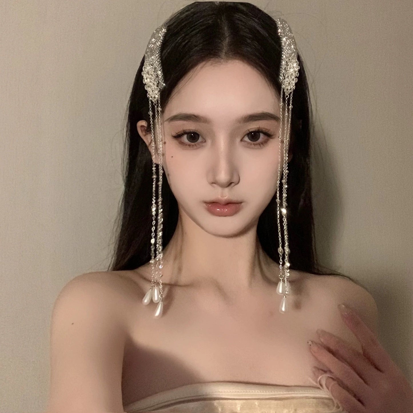夏日珍珠 两边钻钻头饰发夹 Summer pearl hair clip with rhinestones on both sides