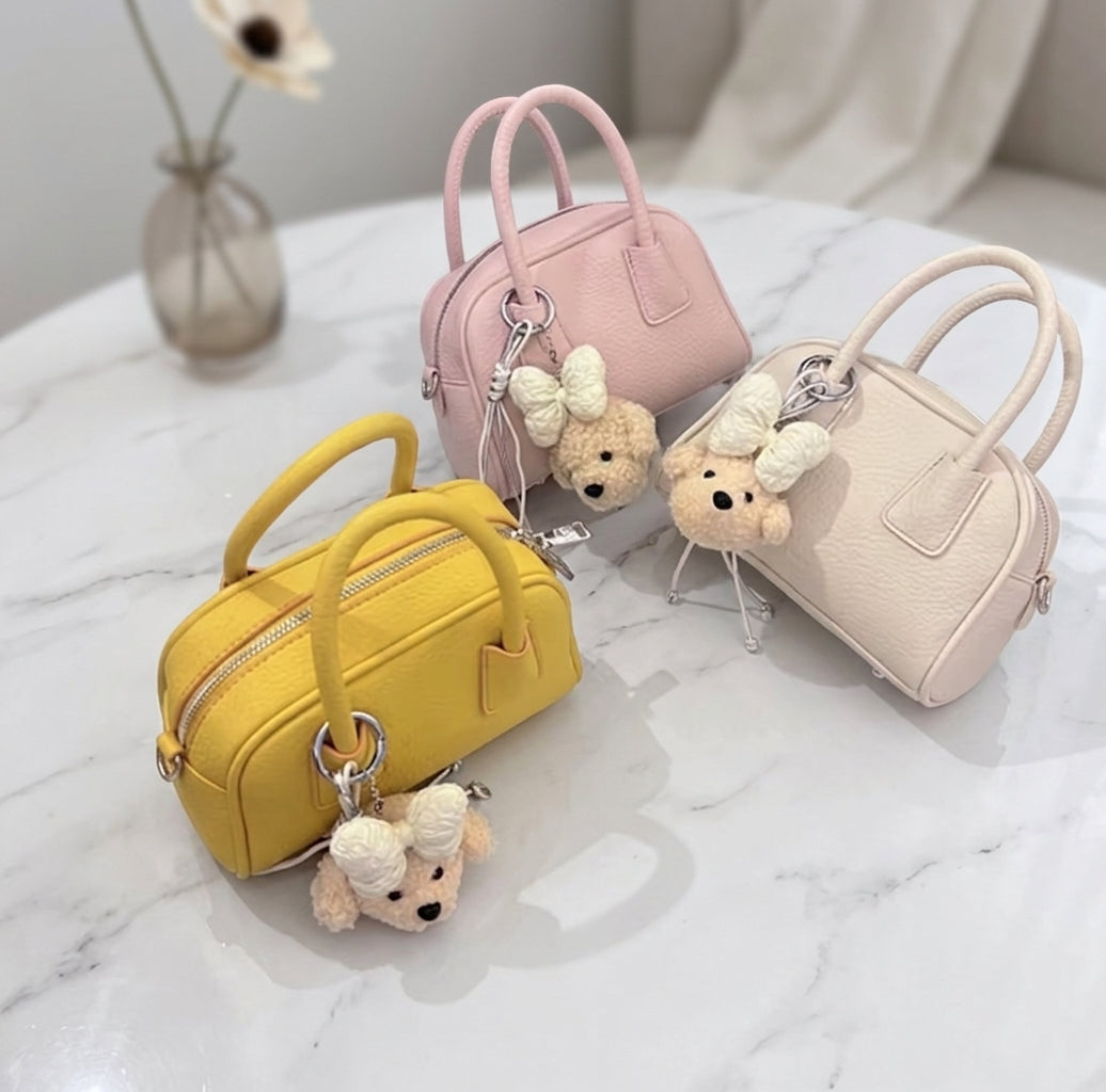 Mini Arc Textured Minimalist Mini Bowling Handbag