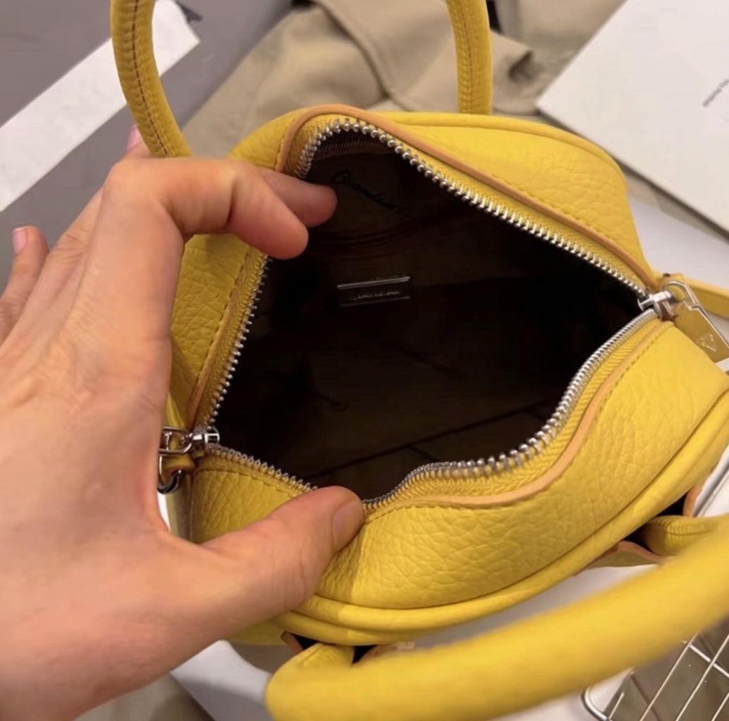 Mini Arc Textured Minimalist Mini Bowling Handbag