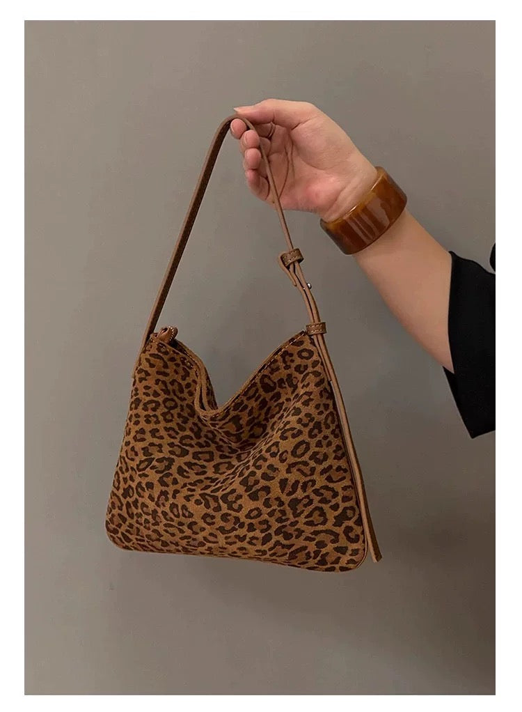 Leopard-print mini tote bag