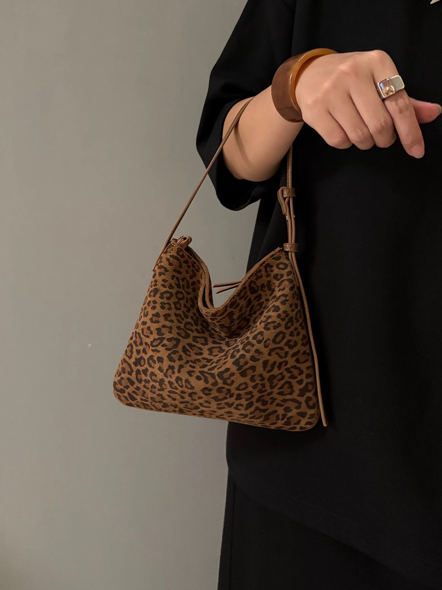Leopard-print mini tote bag