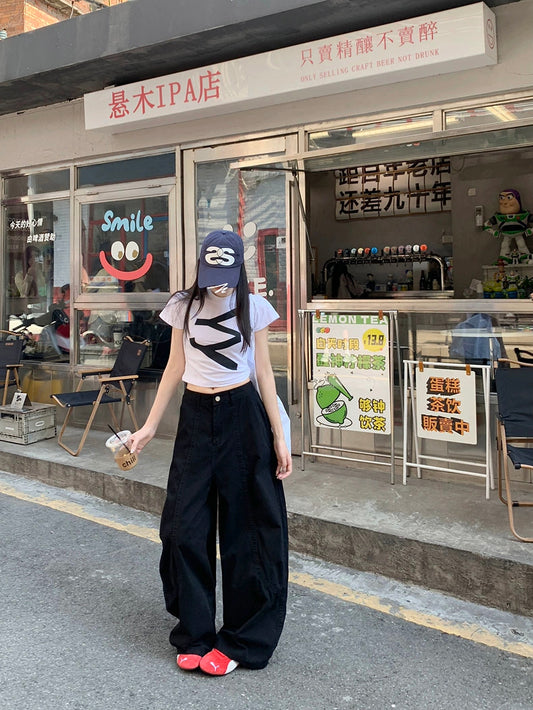 自有主张 弯刀设计美式大口袋牛仔裤 Statement Curved-Cut American Utility Jeans with Oversized Pockets