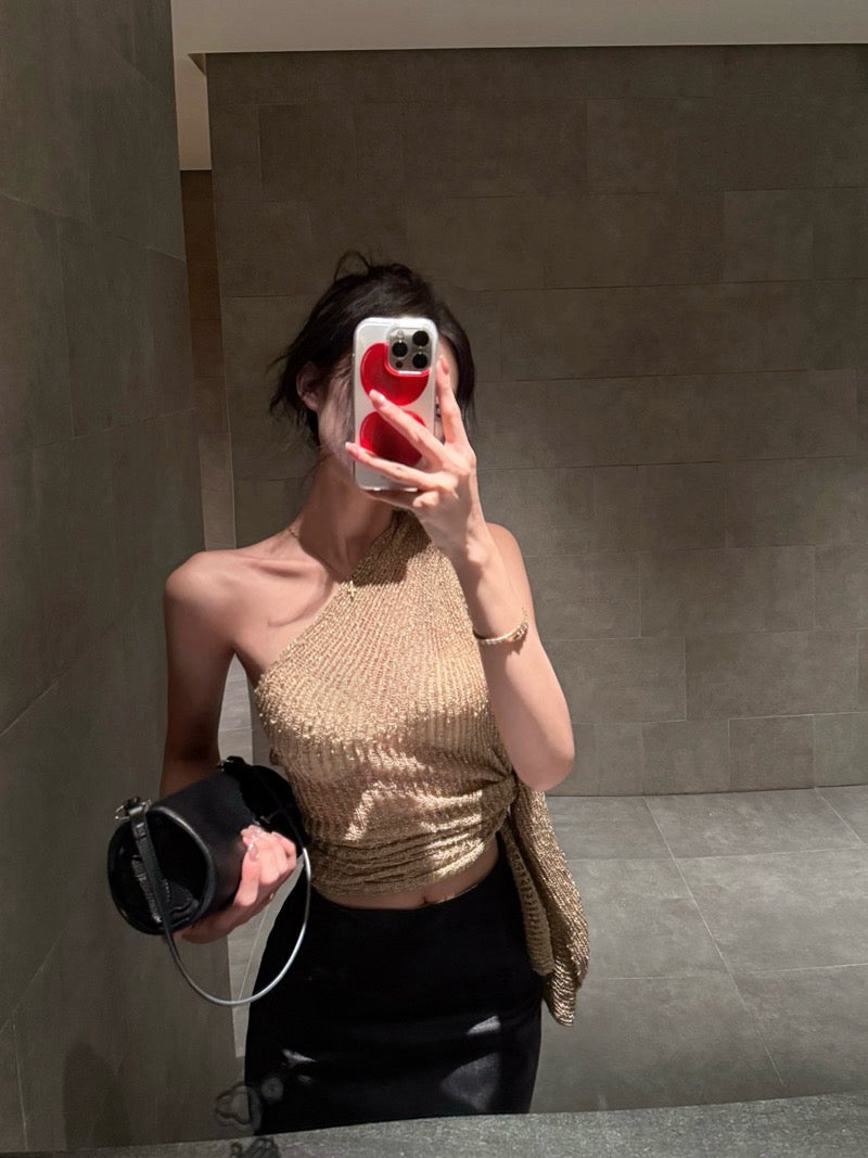 金色诱惑 一片式多种穿法披肩上衣 Golden Temptation One-Piece Convertible Wrap Top