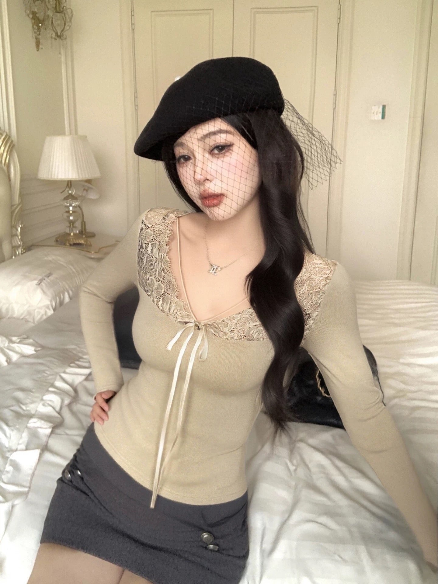 暖阳织语 御姐风修身内搭打底衫上衣 Warm Sun Weave · Power Chic Slim-Fit Base Layer Top