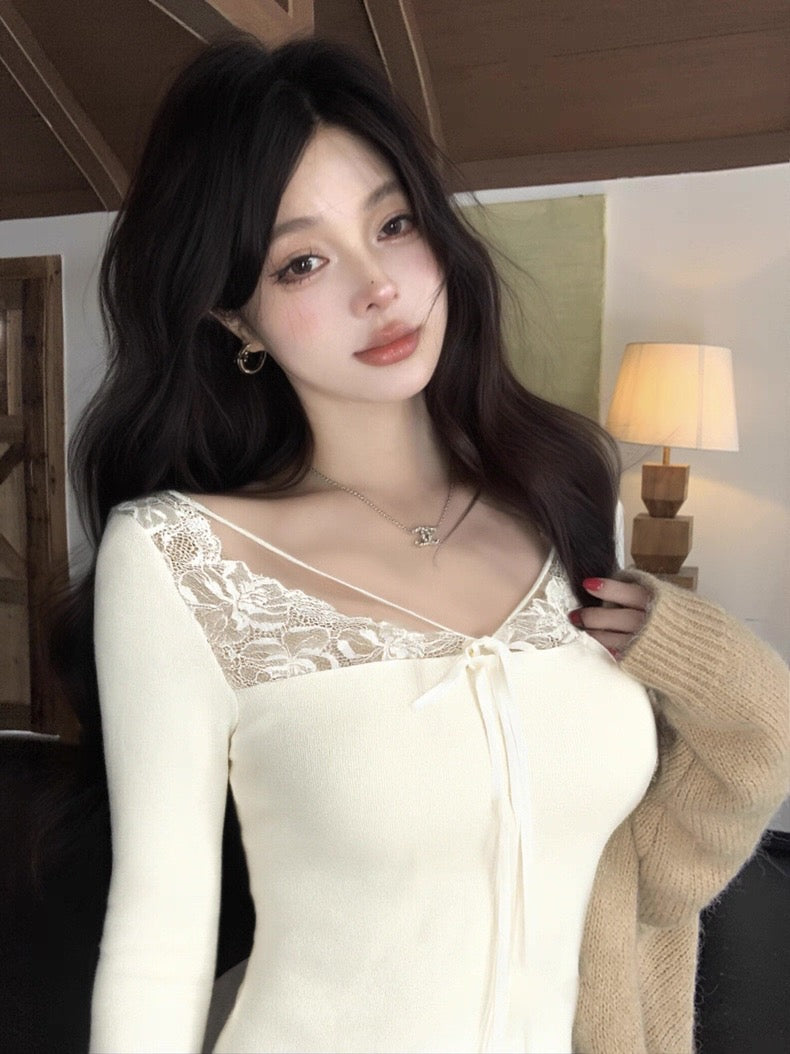 暖阳织语 御姐风修身内搭打底衫上衣 Warm Sun Weave · Power Chic Slim-Fit Base Layer Top