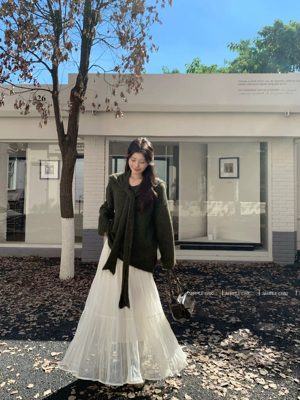 日常诗篇 法式仙女温柔白色网纱半身裙 Daily Verses · French Fairy Soft White Tulle Midi Skirt