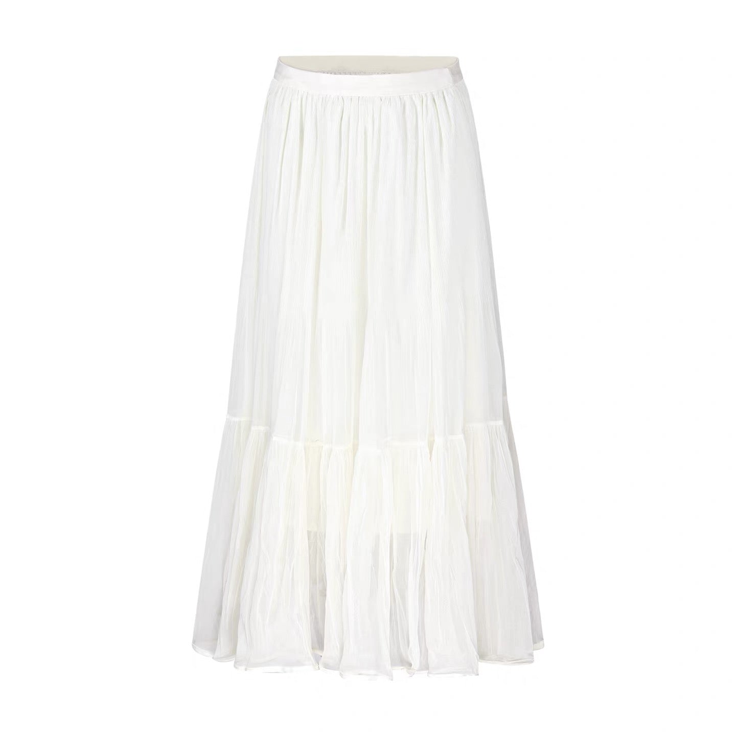 日常诗篇 法式仙女温柔白色网纱半身裙 Daily Verses · French Fairy Soft White Tulle Midi Skirt