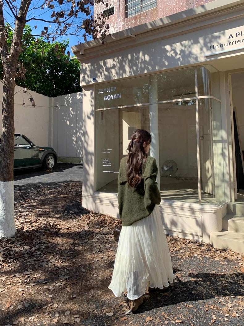 日常诗篇 法式仙女温柔白色网纱半身裙 Daily Verses · French Fairy Soft White Tulle Midi Skirt