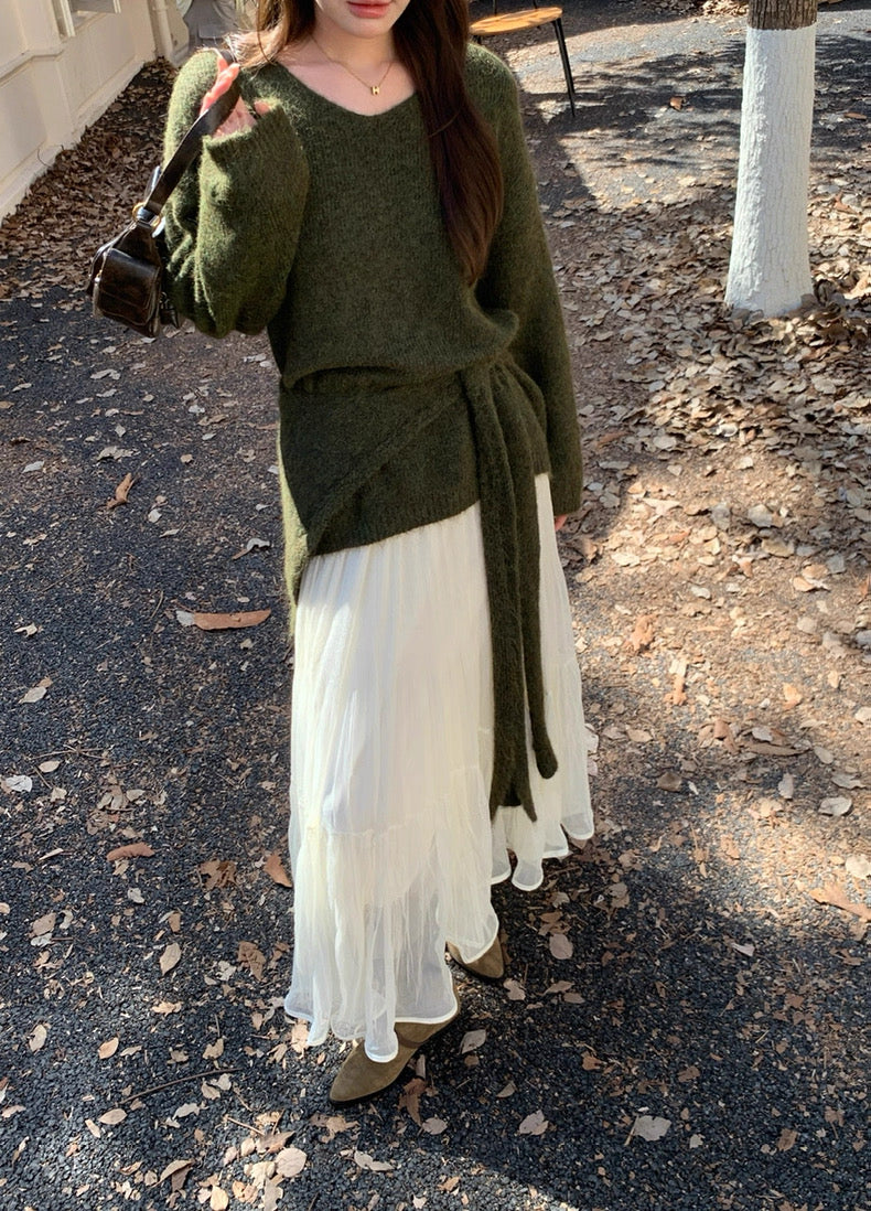 日常诗篇 法式仙女温柔白色网纱半身裙 Daily Verses · French Fairy Soft White Tulle Midi Skirt