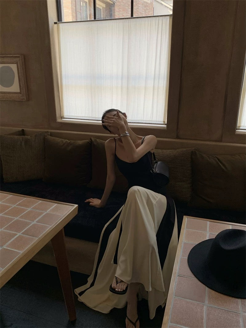 南洋夫人 复古黑白渡假風连衣裙 Nanyang Lady · Retro Black & White Resort Dress