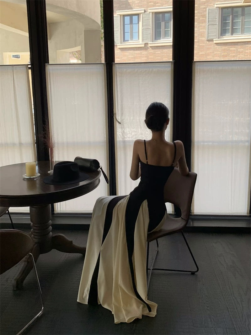 南洋夫人 复古黑白渡假風连衣裙 Nanyang Lady · Retro Black & White Resort Dress