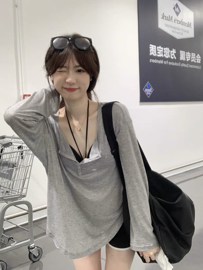 穿搭灵感 薄款防晒长袖松弛感上衣 Style Inspiration · Lightweight Sun-Protective Relaxed Long-Sleeve Top