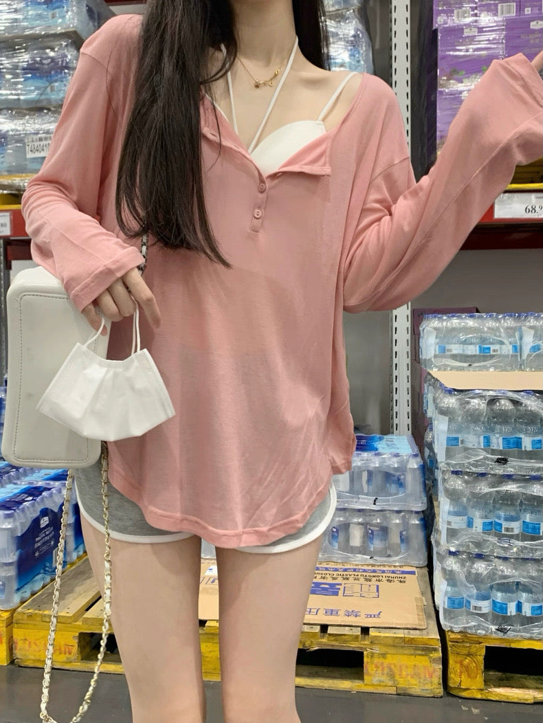 穿搭灵感 薄款防晒长袖松弛感上衣 Style Inspiration · Lightweight Sun-Protective Relaxed Long-Sleeve Top