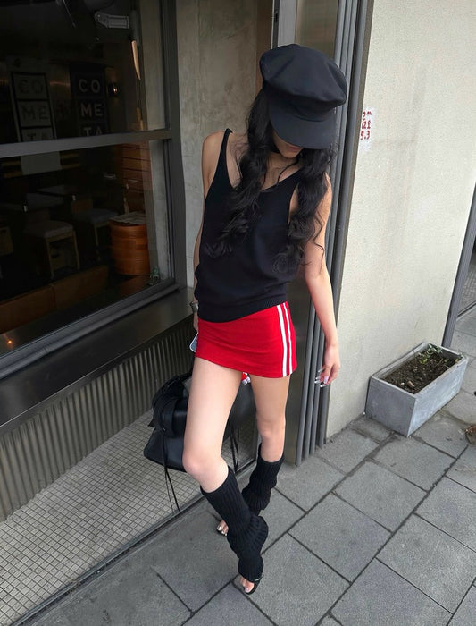 反转魅力 灰色露背针织上衣 Reverse Charm · Grey Backless Knit Top