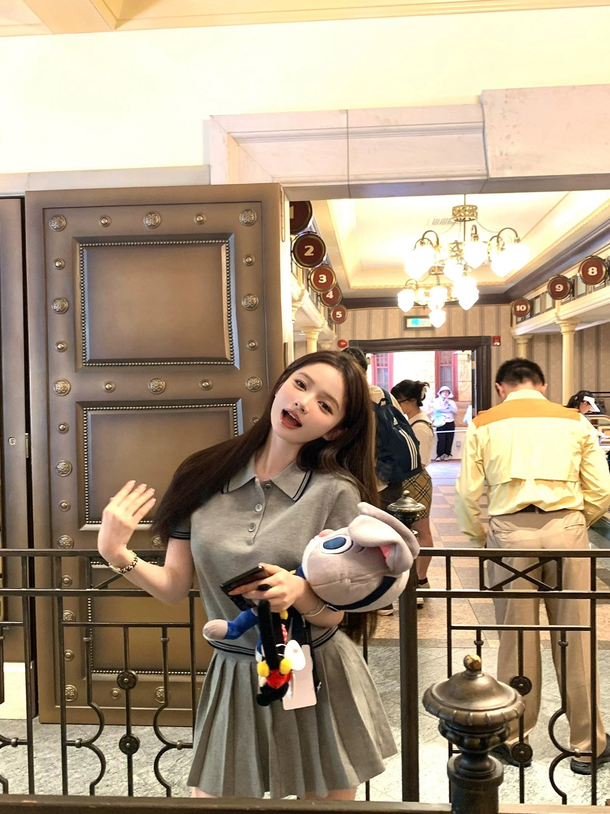 千金校园生活 撞色polo领针织套装 Heiress Campus Life Contrast-Collar Knit Polo Set
