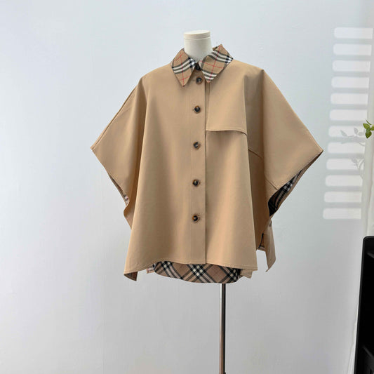 巨爱BBR 格纹秋冬斗篷风衣半裙套装 Obsessed with BBR Plaid Cape Trench Coat and Skirt Set for Fall/Winter