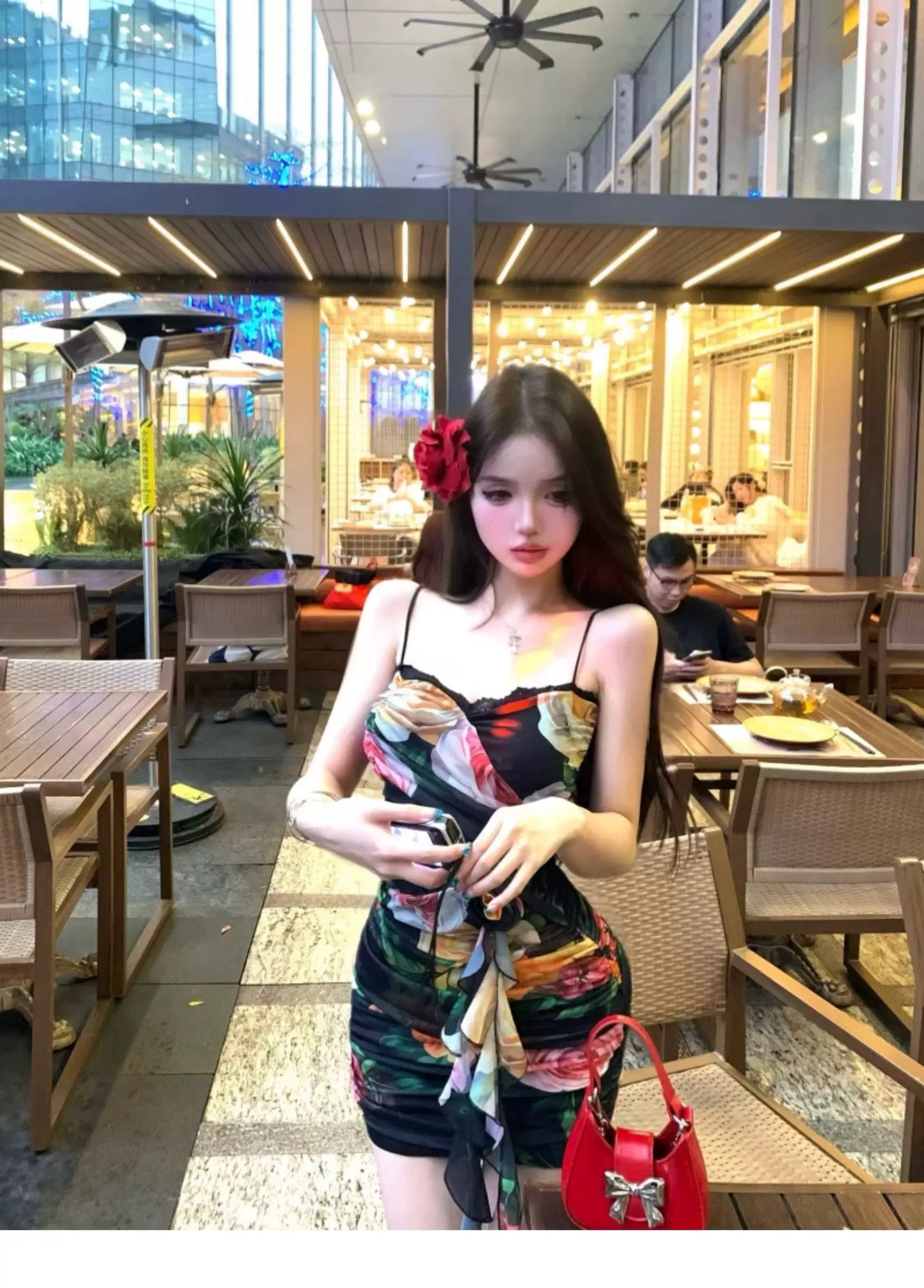 热火如歌 碎花纯欲辣妹连衣裙 Passion Like Fire – Floral Pure & Sultry Y2K Dress