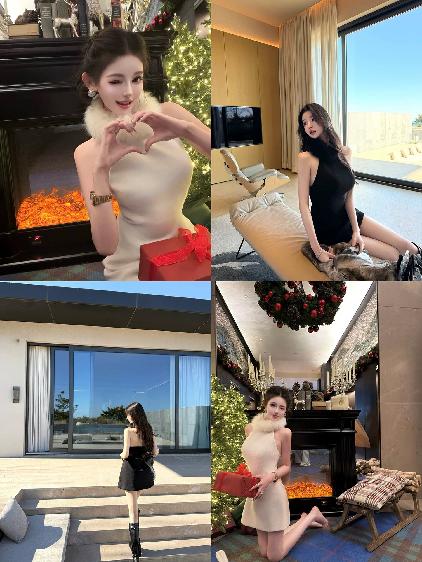 冬日战裙 狐狸毛领口无袖连衣裙 Winter Battle Dress · Sleeveless Dress with Fox Fur Collar