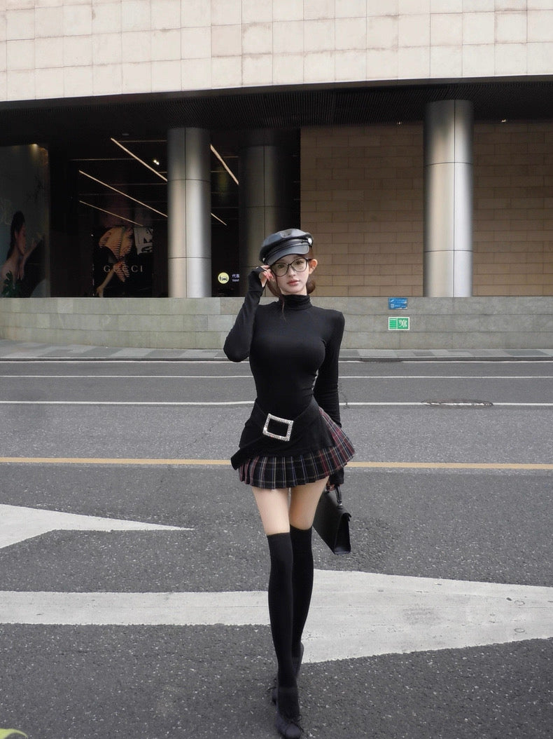 格兰物语 纯欲风长袖格子裙套装 Glen Tale · Pure Desire Long-Sleeve Plaid Dress Set