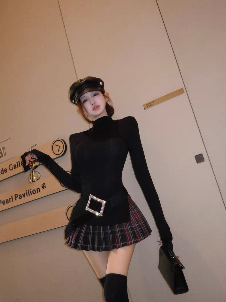 格兰物语 纯欲风长袖格子裙套装 Glen Tale · Pure Desire Long-Sleeve Plaid Dress Set