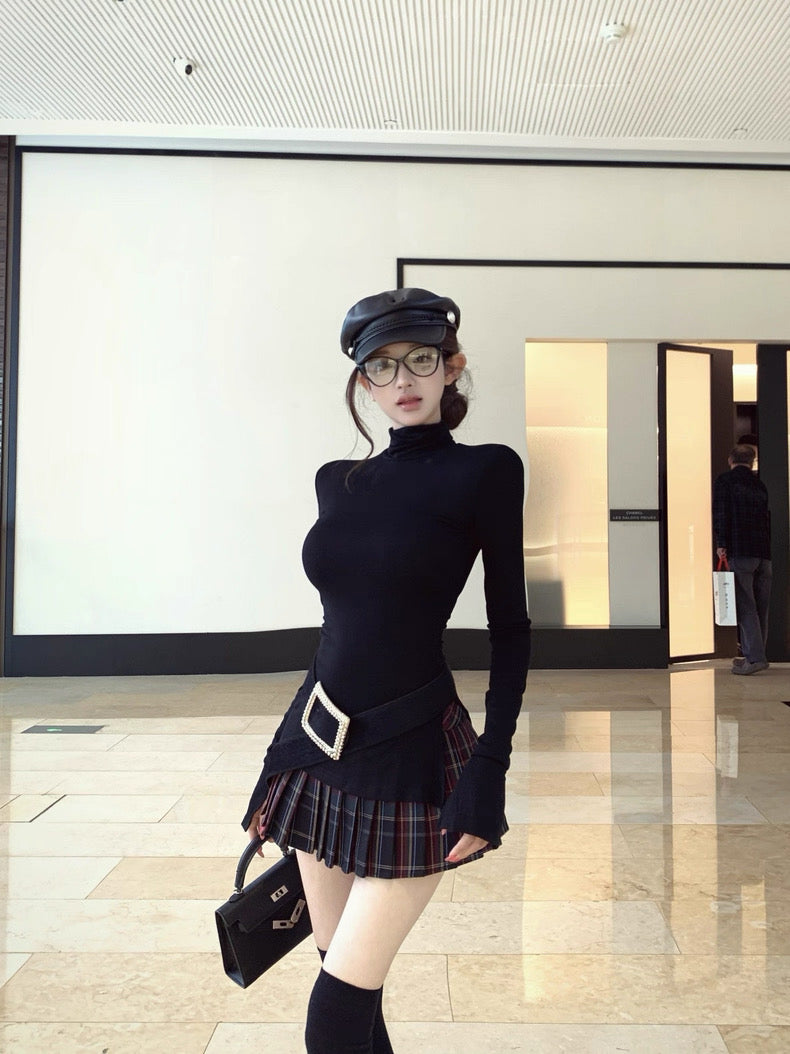 格兰物语 纯欲风长袖格子裙套装 Glen Tale · Pure Desire Long-Sleeve Plaid Dress Set