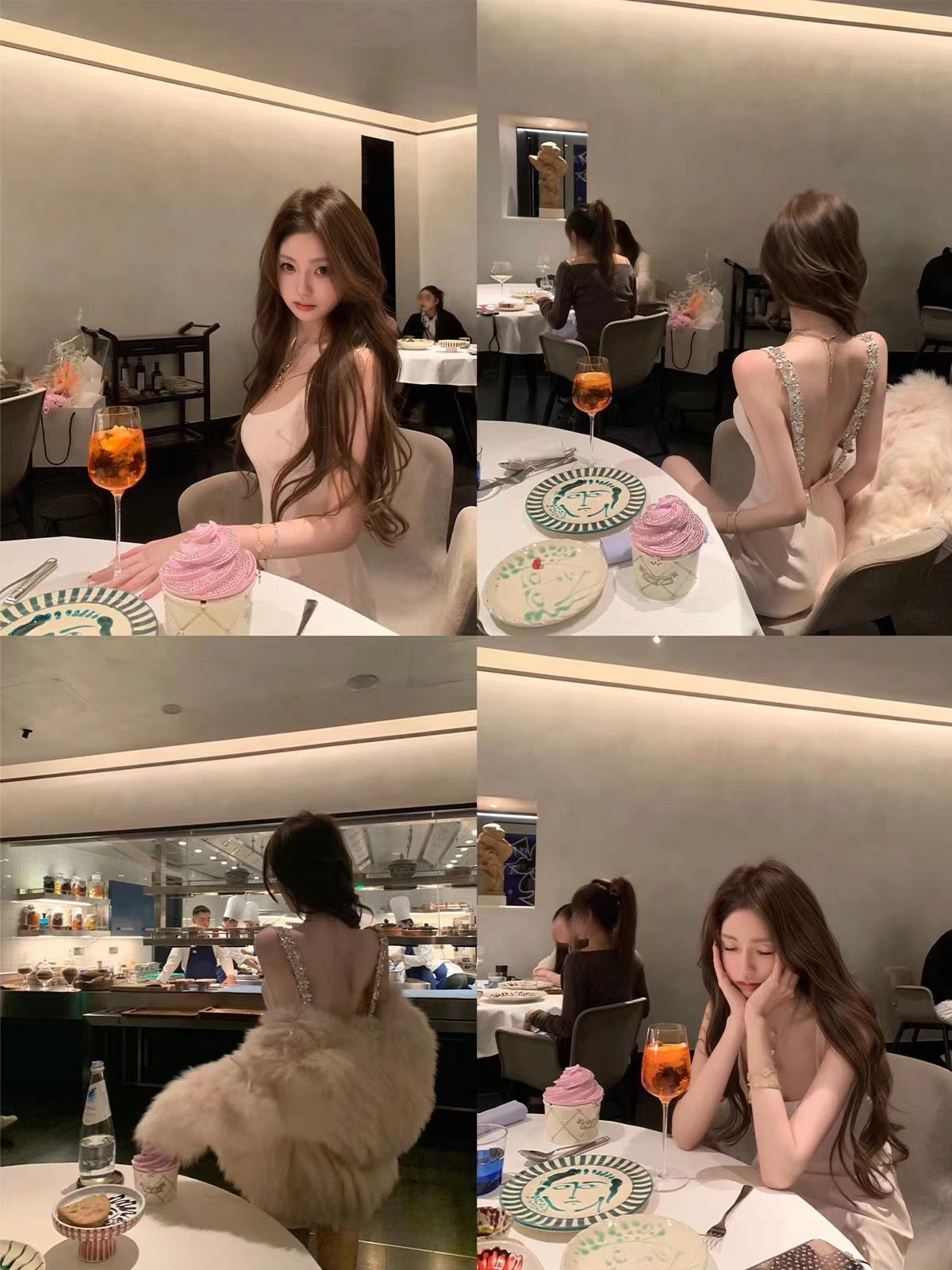 封神小黑裙 重工钉钻露背吊带连衣裙 Iconic Little Black Dress with Heavy Stud Embellishments and an Open Back