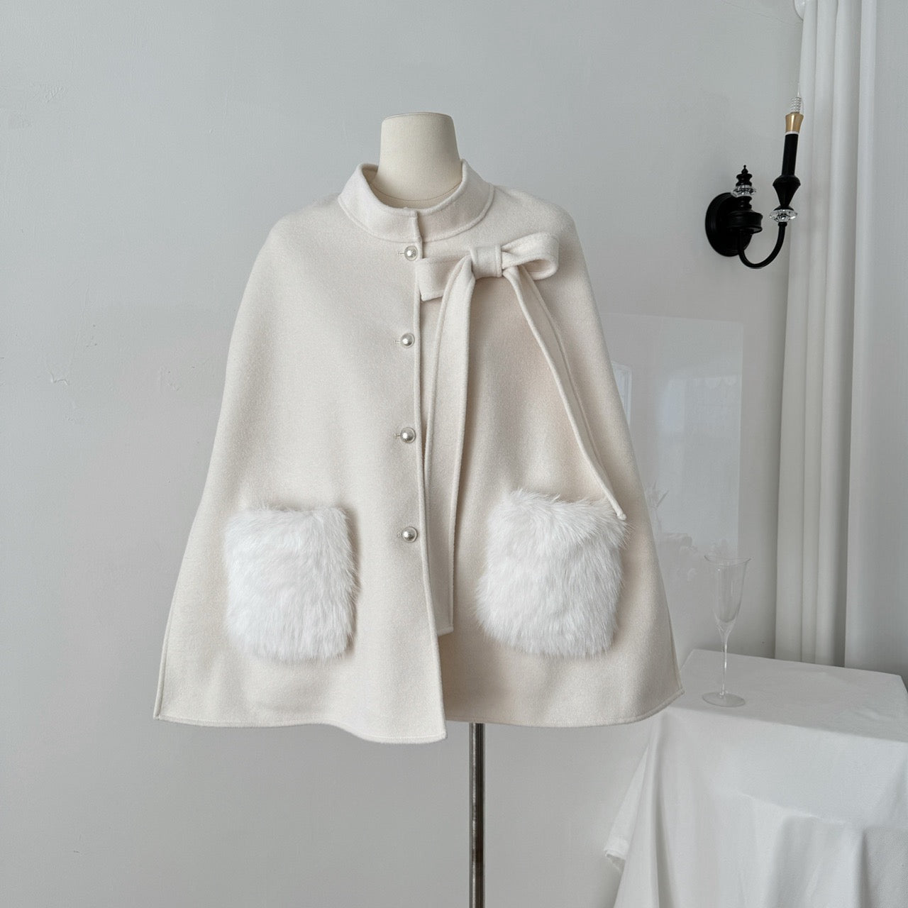 千金斗篷 定制狐狸毛口袋羊毛外套 Heiress Cloak Custom Fox Fur Pocket Wool Coat