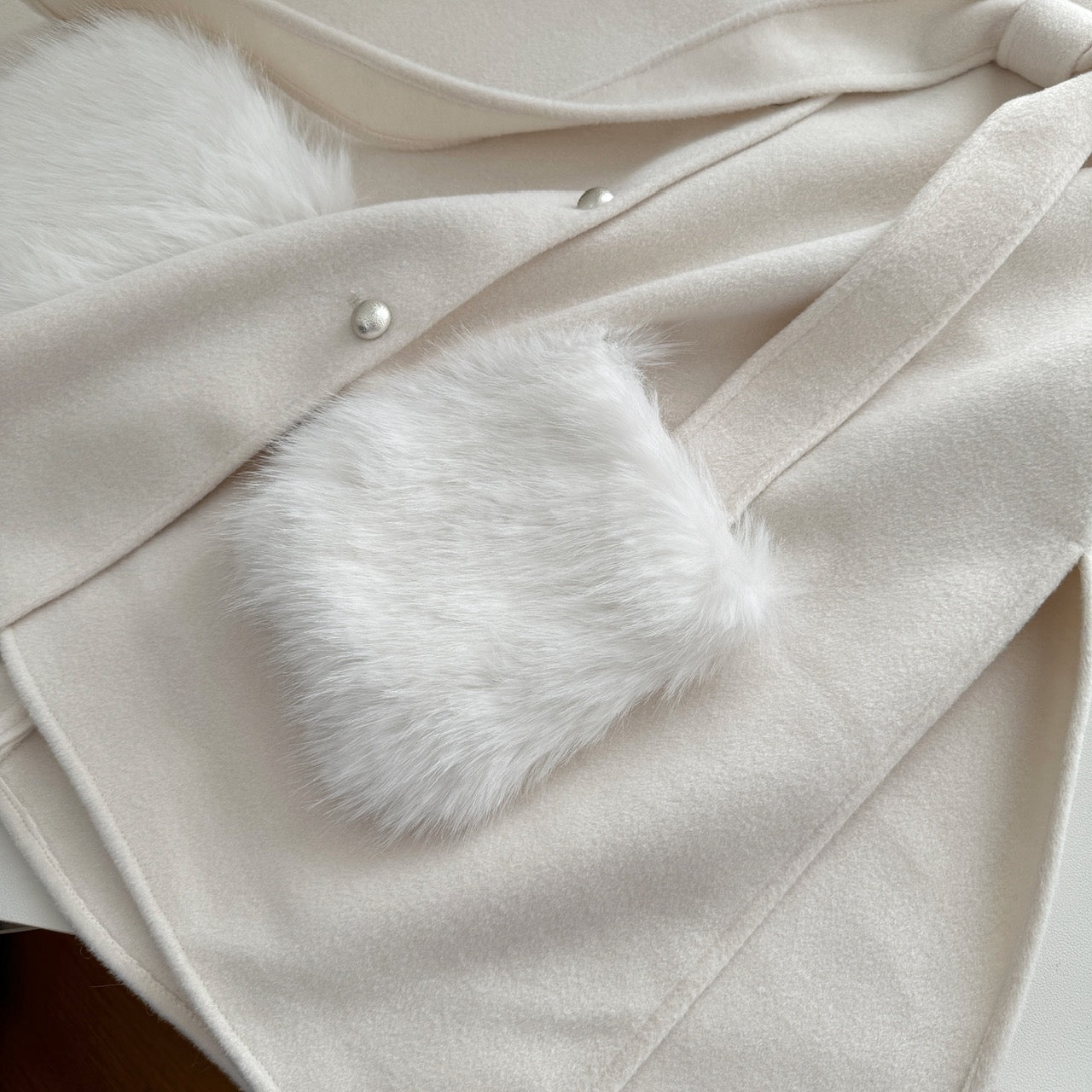 千金斗篷 定制狐狸毛口袋羊毛外套 Heiress Cloak Custom Fox Fur Pocket Wool Coat