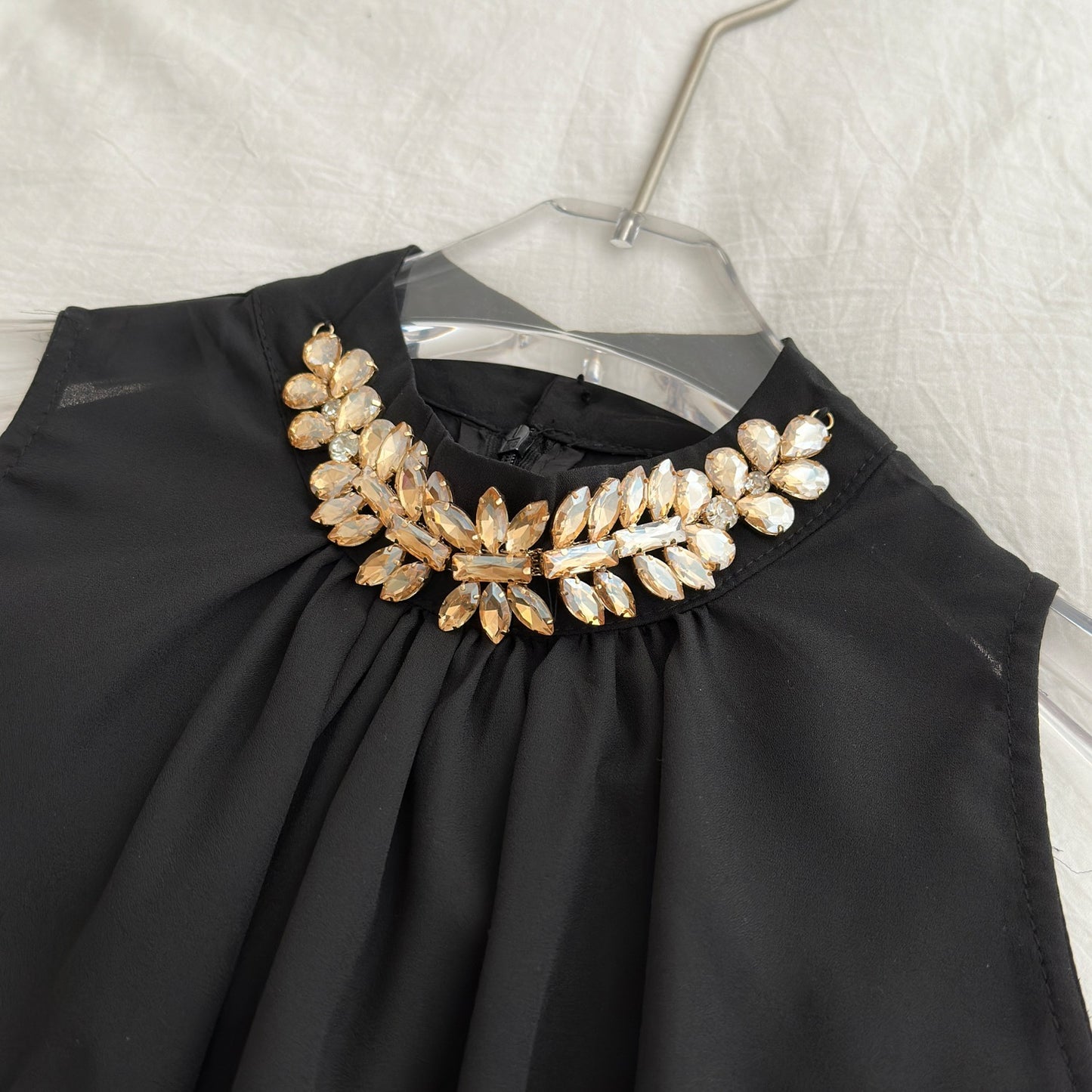 黑色魔法 法式闪钻重工挂脖套装 Black Magic French Rhinestone Halter Neck Set