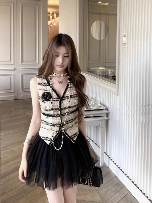 芬芳花园 千金感粗花呢小香半裙套装 Fragrant Garden Elegant Tweed Chanel-Style Skirt Set