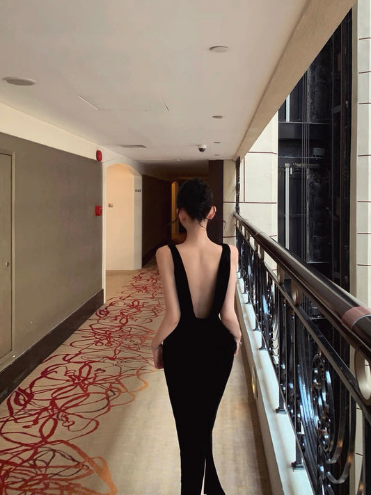 Life Edit · Velvet-Mesh Elegant Statement Dress