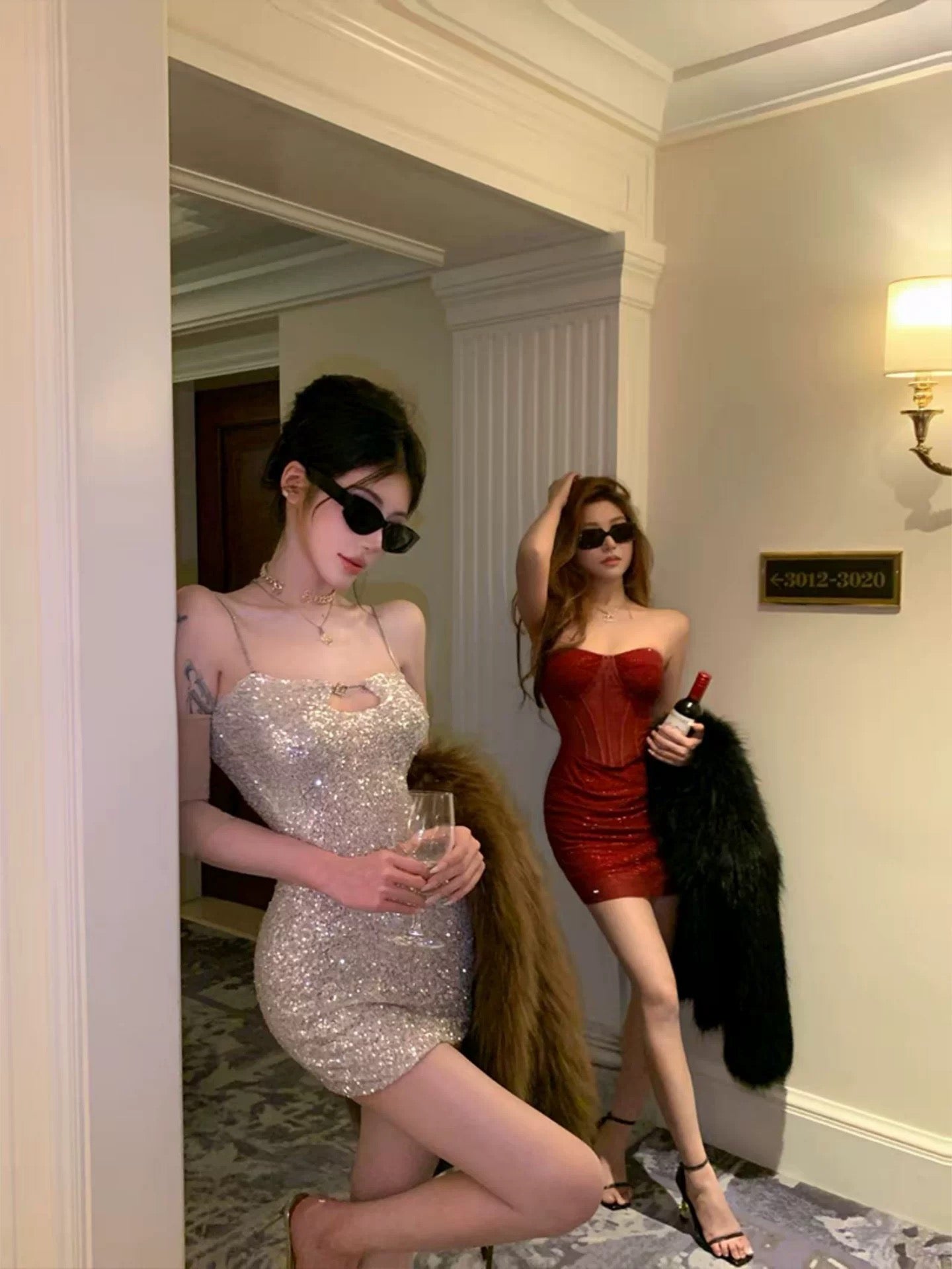 Starry Glamour · Silver Sequin Spaghetti-Strap Sexy Dress