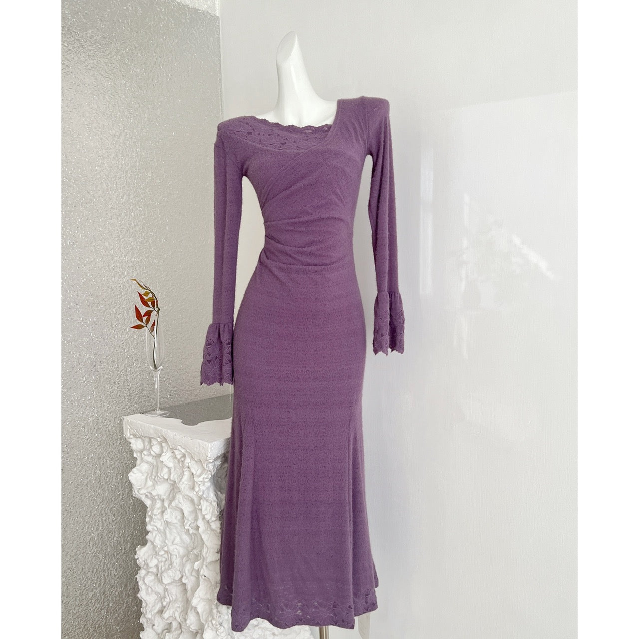 Summer Romance · French Lace Knit Fishtail Dress