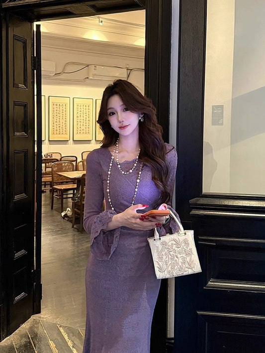 Summer Romance · French Lace Knit Fishtail Dress