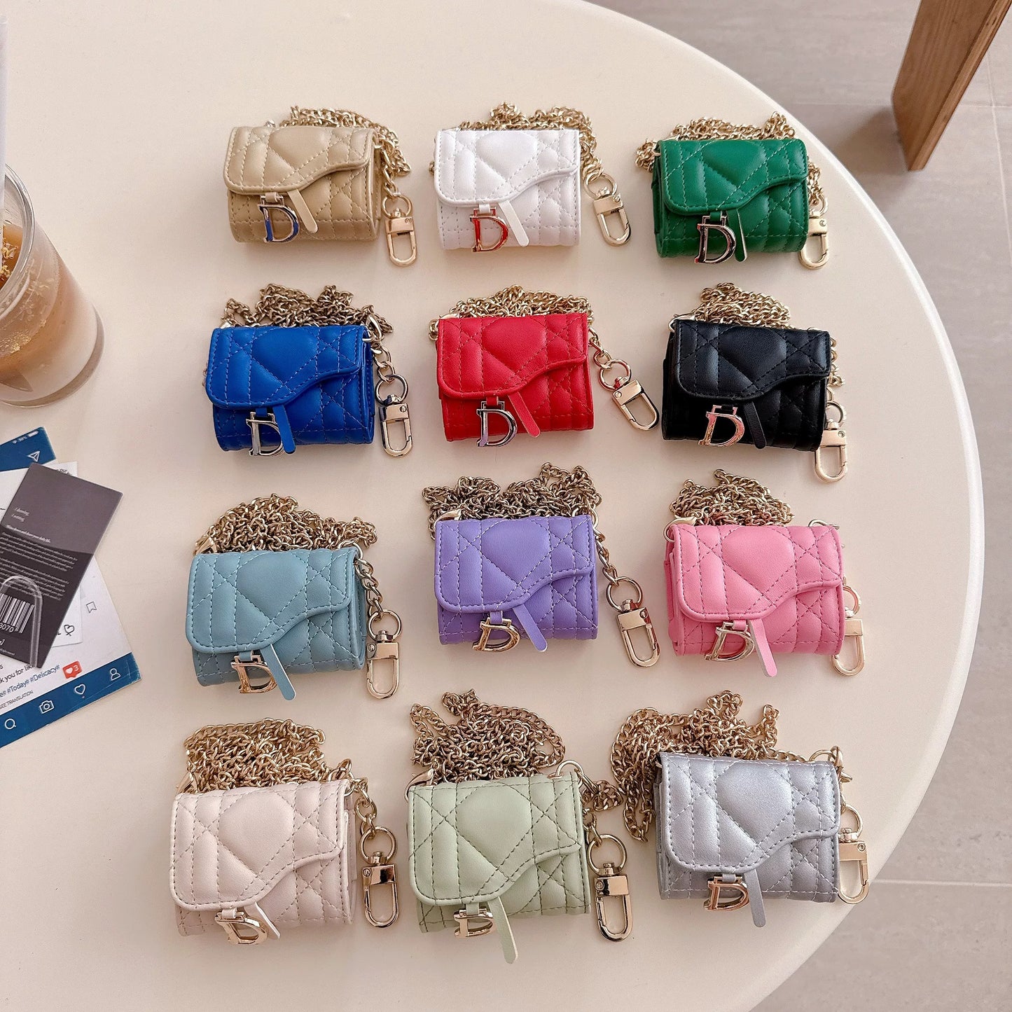 New trendy designer-style saddle bag crossbody Airpods case