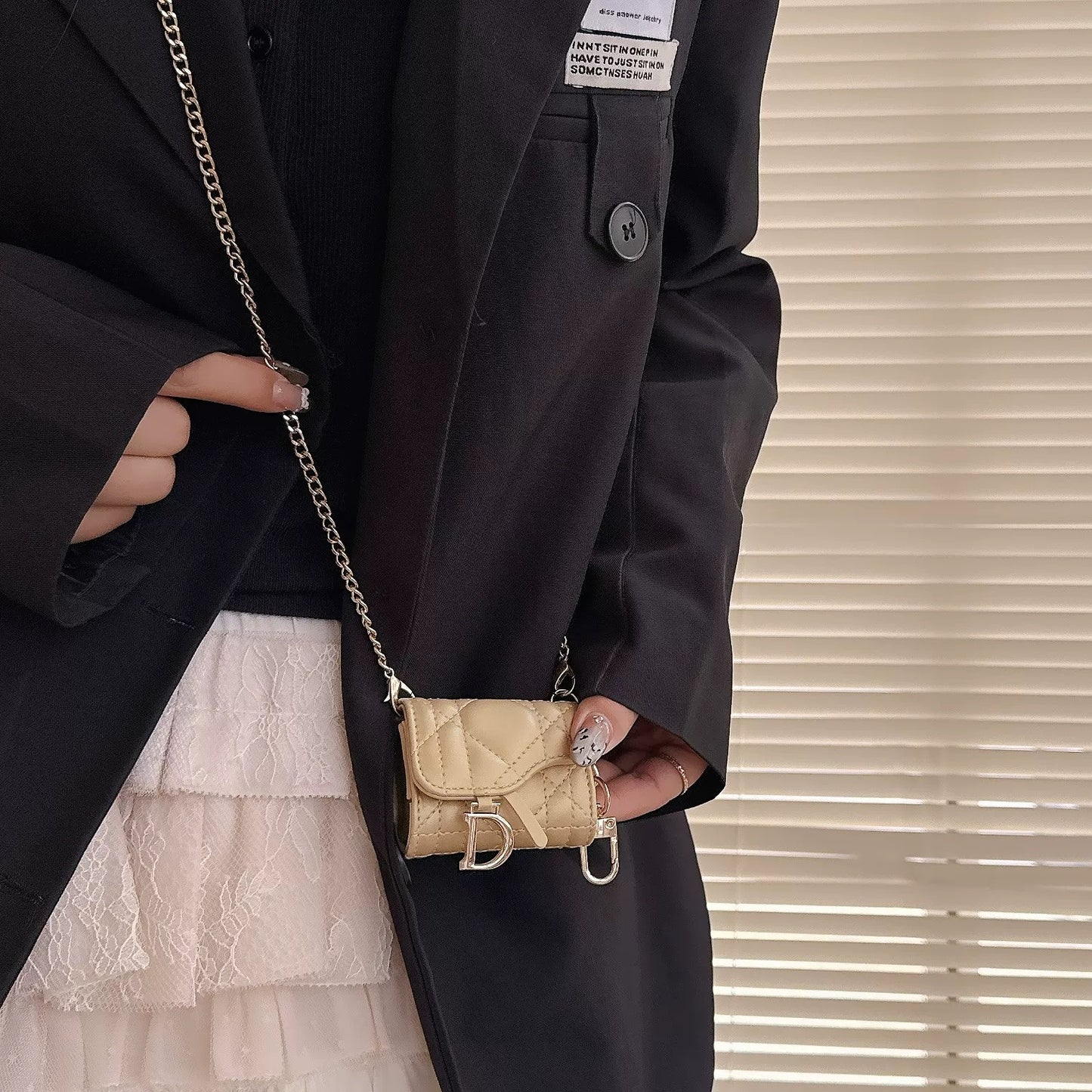 New trendy designer-style saddle bag crossbody Airpods case