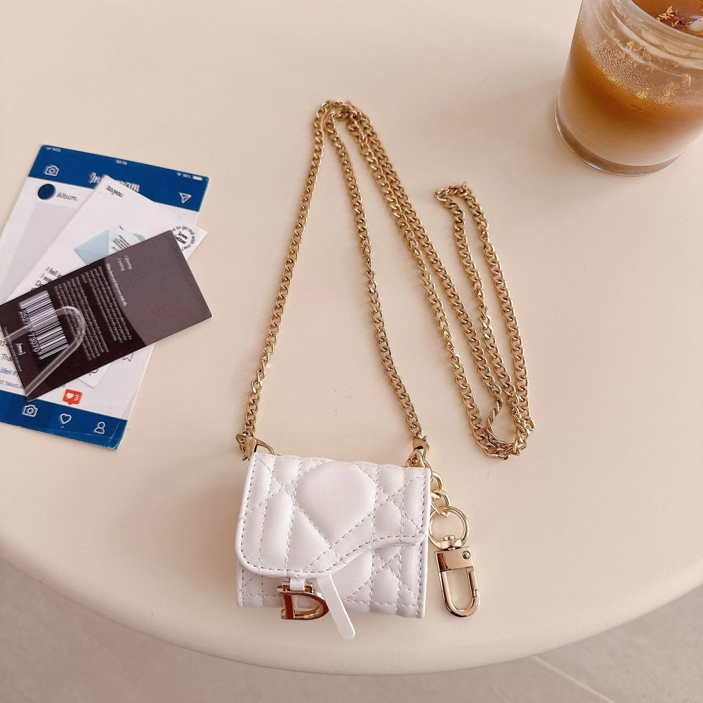 New trendy designer-style saddle bag crossbody Airpods case