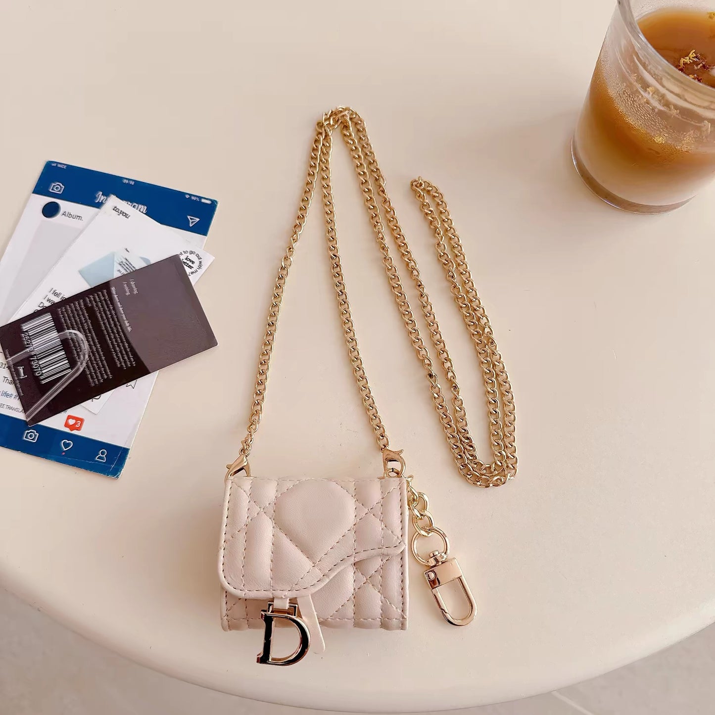 New trendy designer-style saddle bag crossbody Airpods case