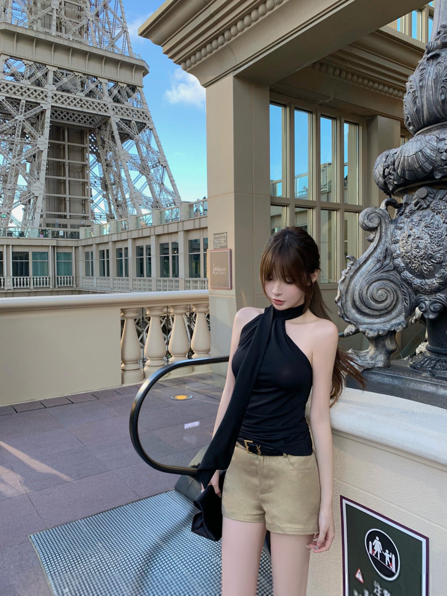 精致名媛 挂脖弹性性感上衣 Elegant Socialite - Halter Neck Stretchy Sexy Top