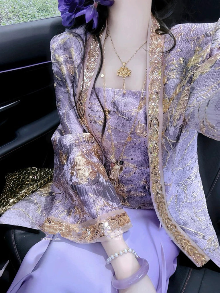 锦绣山河 新中式立体浮雕重工刺绣三件套 Splendid Mountains & Rivers · New Chinese-Style 3D Relief Heavy Embroidery Three-Piece Set