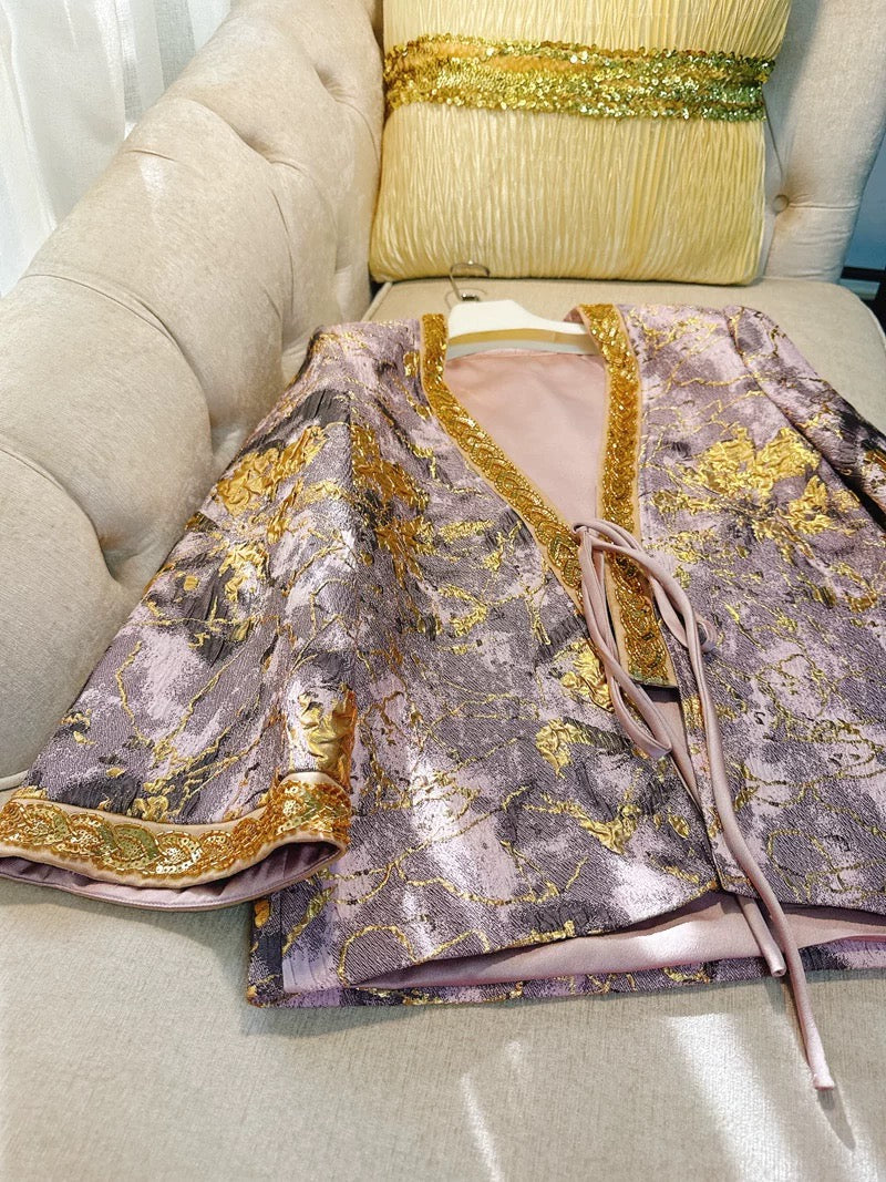 锦绣山河 新中式立体浮雕重工刺绣三件套 Splendid Mountains & Rivers · New Chinese-Style 3D Relief Heavy Embroidery Three-Piece Set